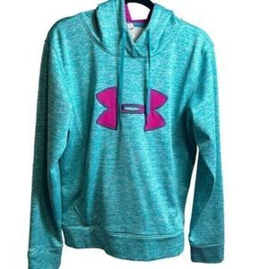 EUC Under Armour UA Unisex Heather Green Pullover Hoodie - Size Medium